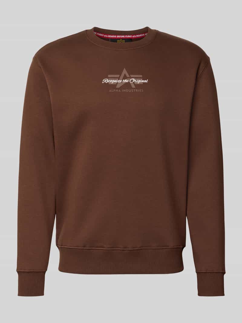 Alpha industries Regular fit sweatshirt van katoenmix met labeldetail