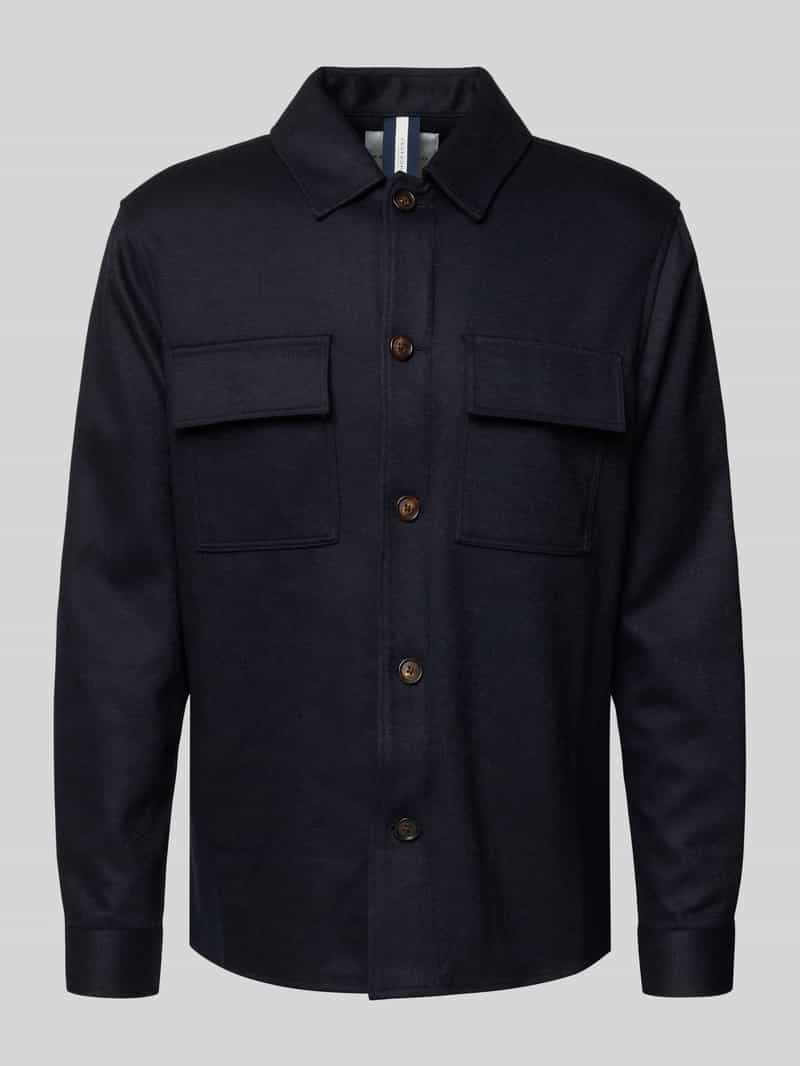 Profuomo Relaxed fit overhemdjack met borstzakken
