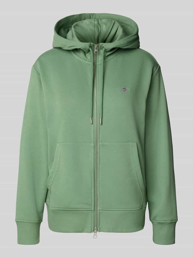 Gant Relaxed fit sweatjack van katoenmix met kangoeroezak