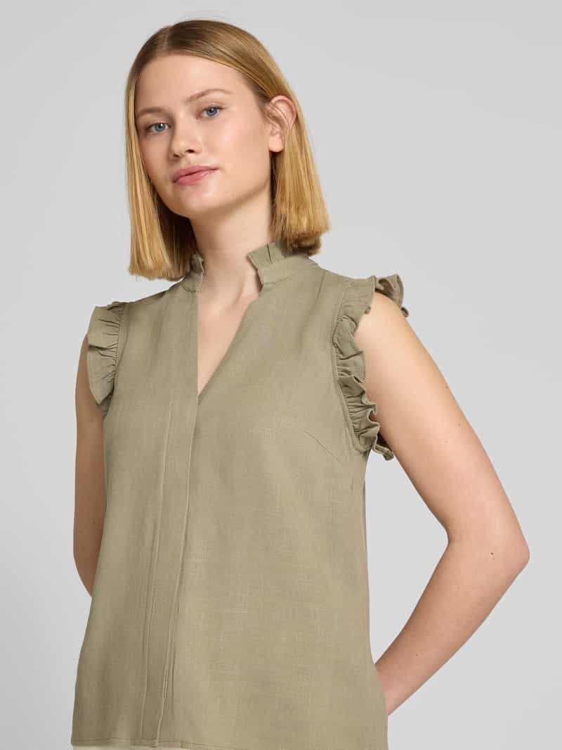 Selected Femme Blousetop van een mix van viscose en linnen model 'VIVA'
