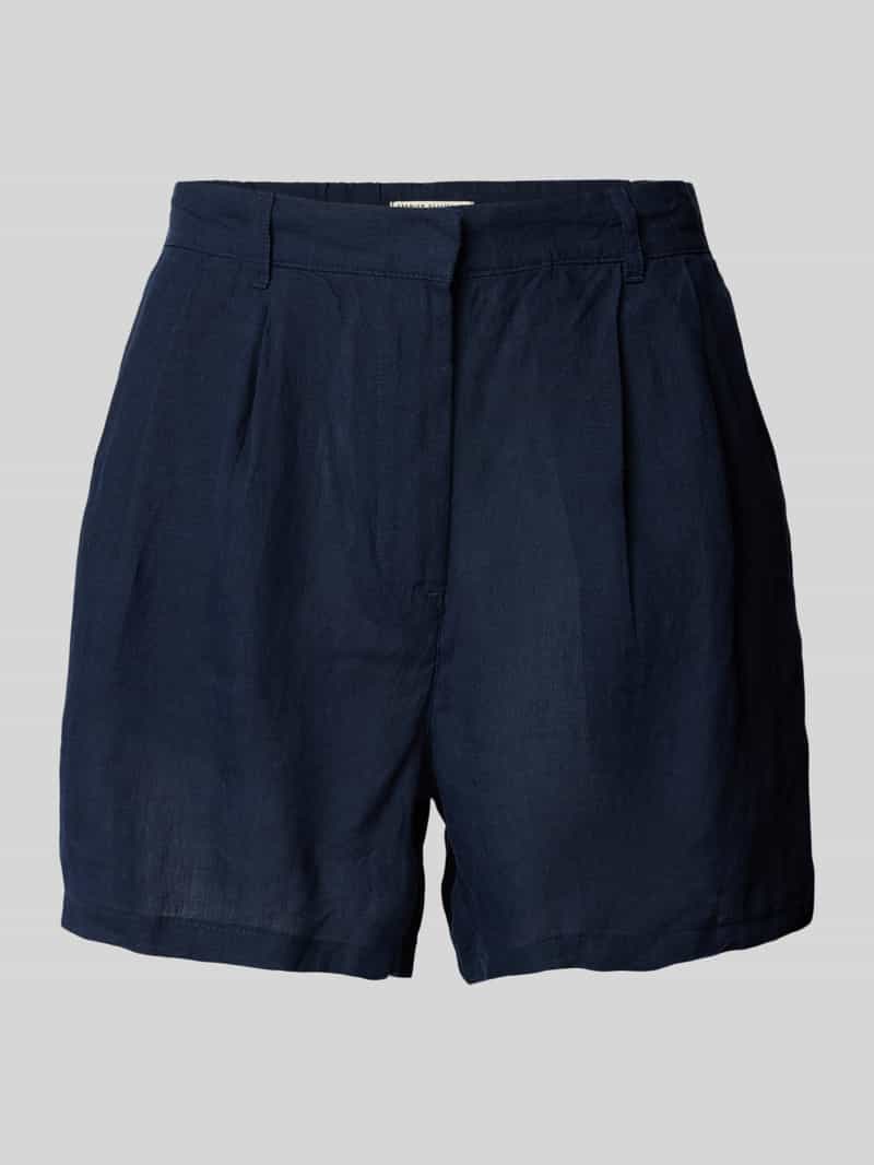 Gina Tricot Korte loose fit linnen broek met bandplooien