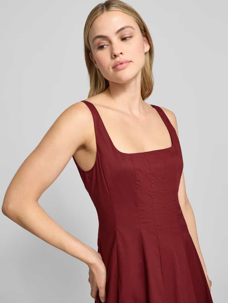 Staud Midi-jurk met vierkante hals model 'WELLS DRESS'