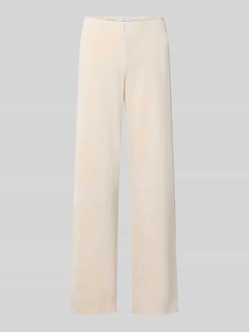 RAFFAELLO ROSSI Wide leg stoffen broek met structuurmotief model 'ELAINE'