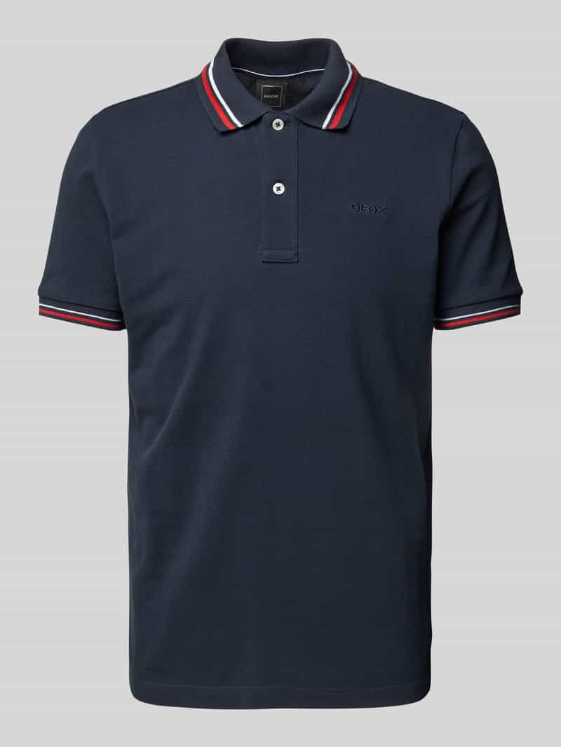 Geox Poloshirt met labelstitching model 'Piquee'