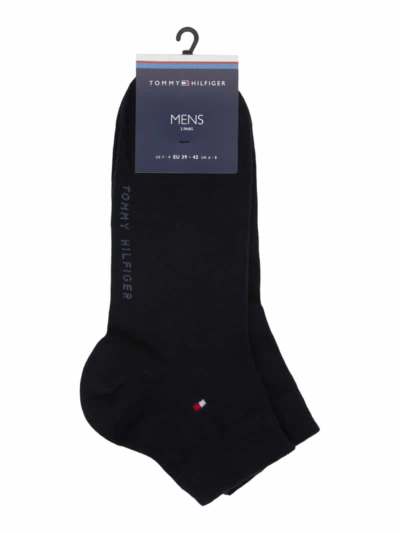 Tommy Hilfiger Sneakersokken van katoenmix in een set van 2 paar model '2ER QUARTER'