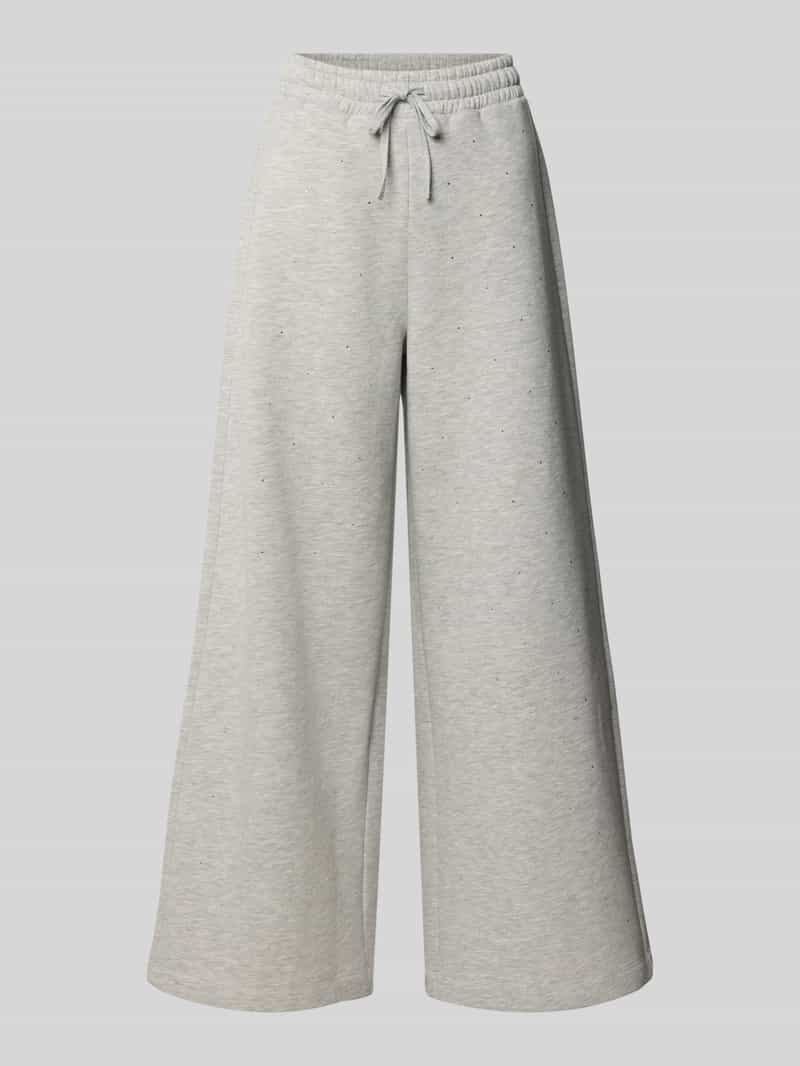 Rich & Royal Flared fit sweatpants met siersteentjes