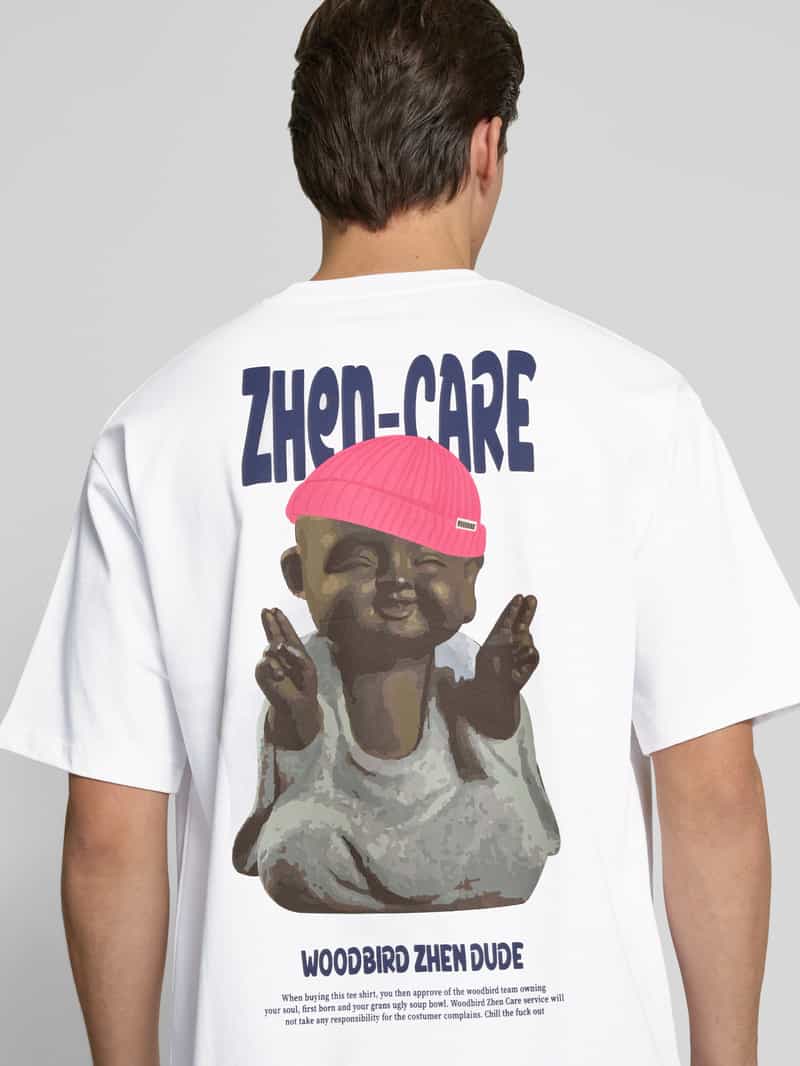 WOODBIRD Oversized T-shirt met labelprint