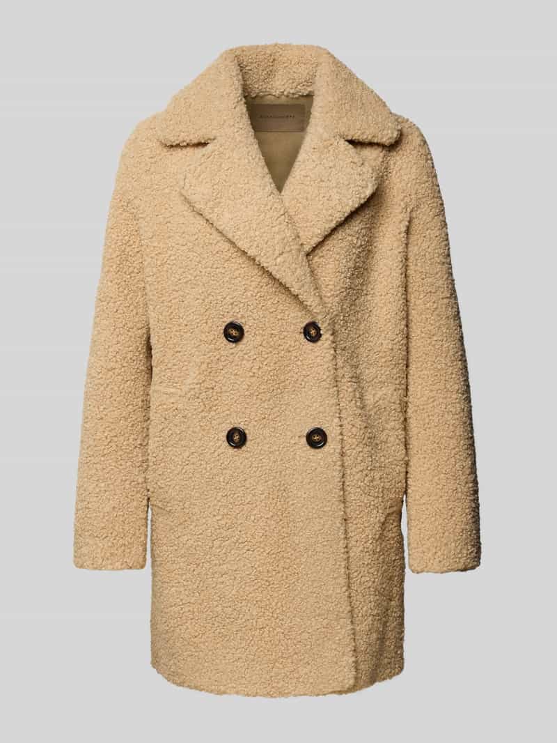 Soyaconcept Lange jas van teddybont met de reverskraag model 'Mukite'