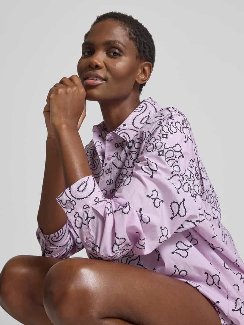 Essentiel Antwerp Oversized overhemdblouse met all-over motief model 'HISTENDE'