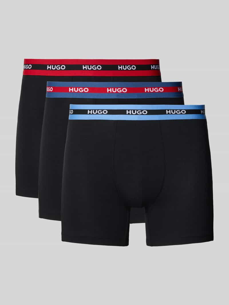 HUGO Boxershort met elastische logoband in een set van 3 stuks