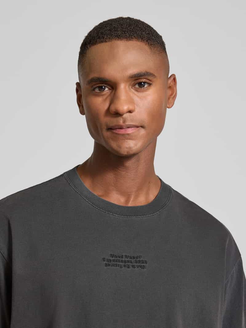 Wood T-shirt met labelstitching model 'Oliver'