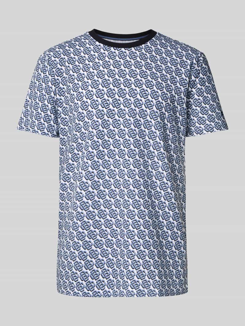 Christian Berg Men T-shirt met geribde ronde hals