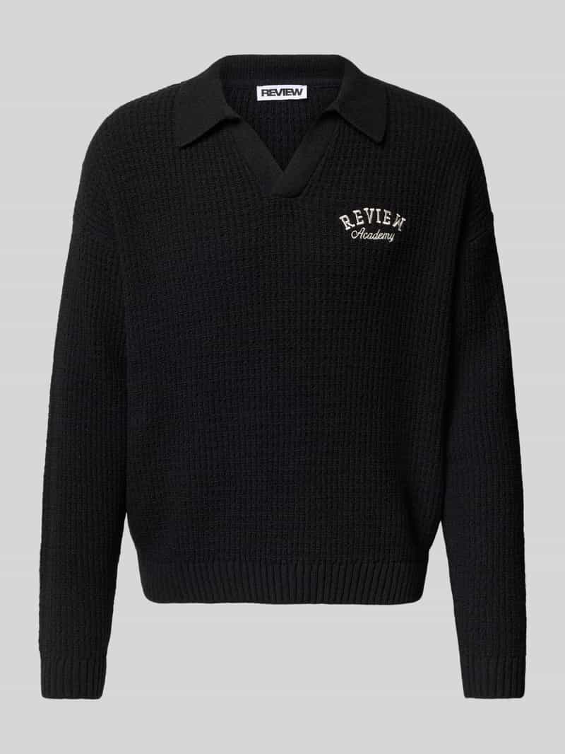 REVIEW Gebreide pullover met labelstitching