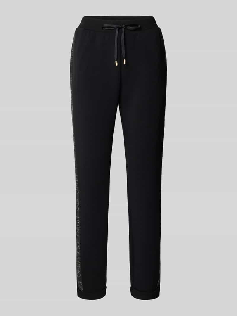 LIU JO SPORT Sweatpants met galonstrepen en siersteentjes