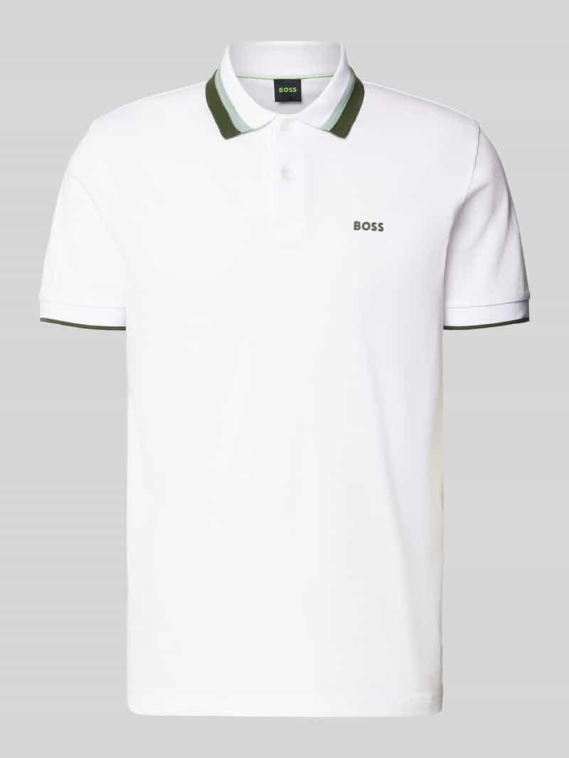 BOSS Green Regular fit poloshirt met labelprint model 'Paddy'