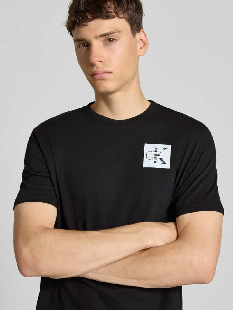 Calvin Klein Jeans Regular fit T-shirt van puur katoen met logoprint