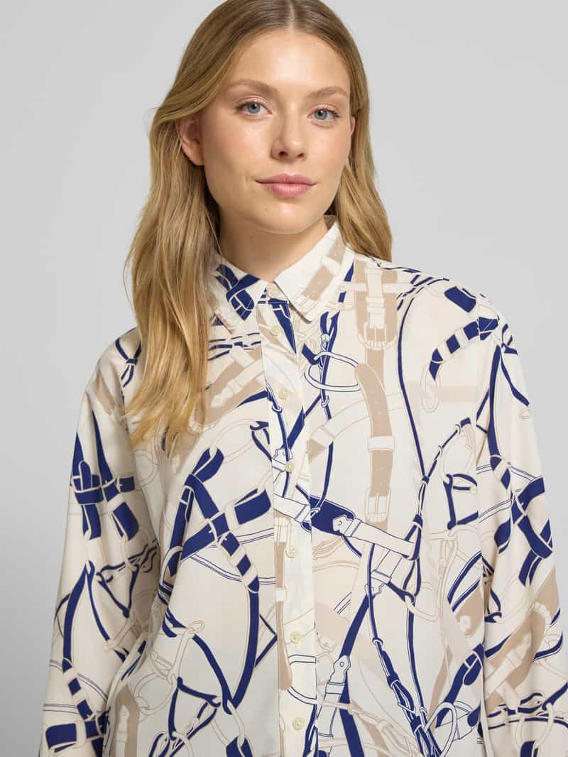 Lauren Ralph Lauren Blouse in all-over look met knoopsluiting model 'KOTTA'