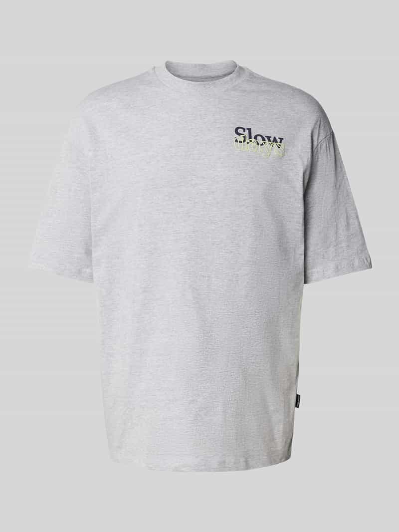 Blend Oversized T-shirt met labelstitching model 'JAIDEN'