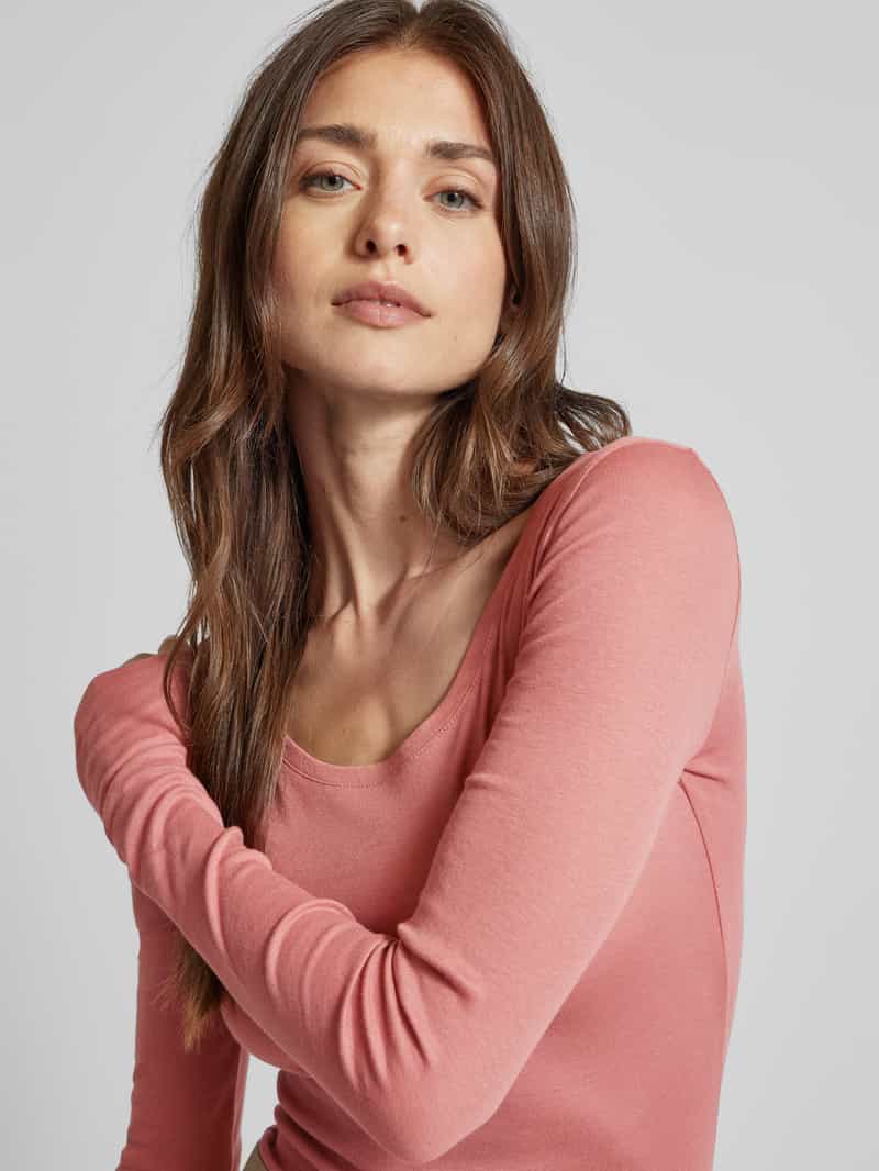 Boss Orange Shirt met lange mouwen en geribde ronde hals model 'Elayer'