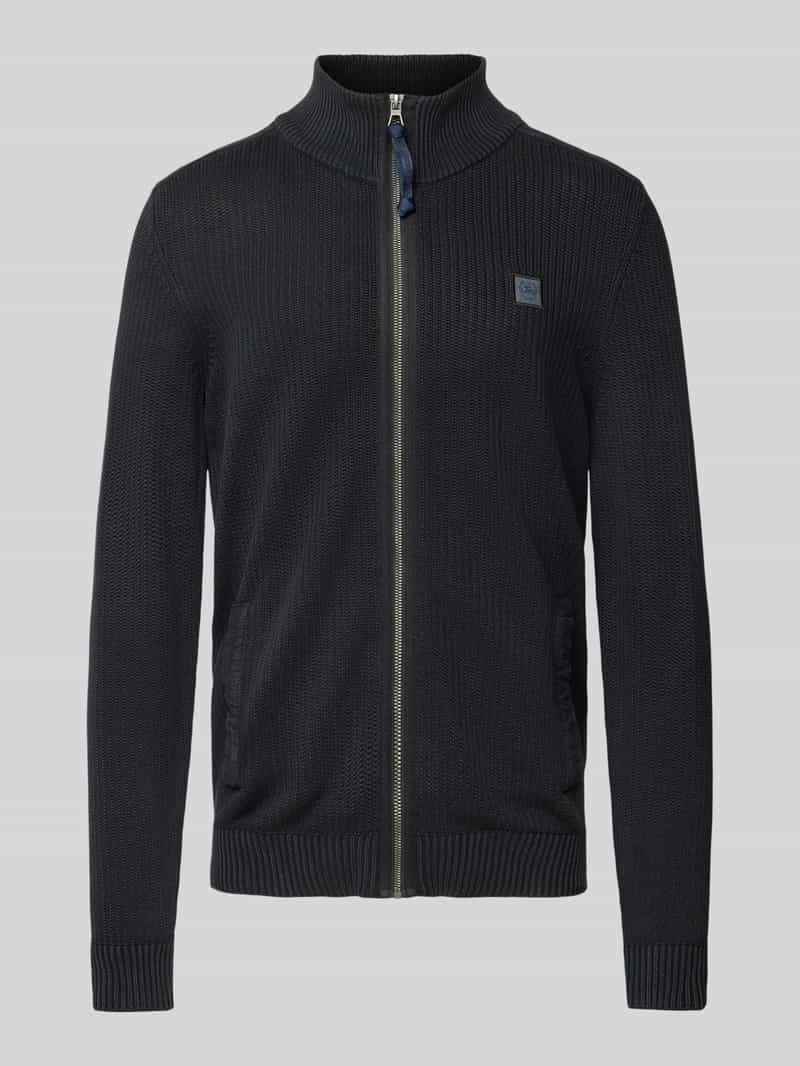 Lerros Gebreid jack met labelpatch