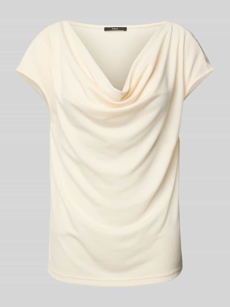 Zero T-shirt met cascadehals