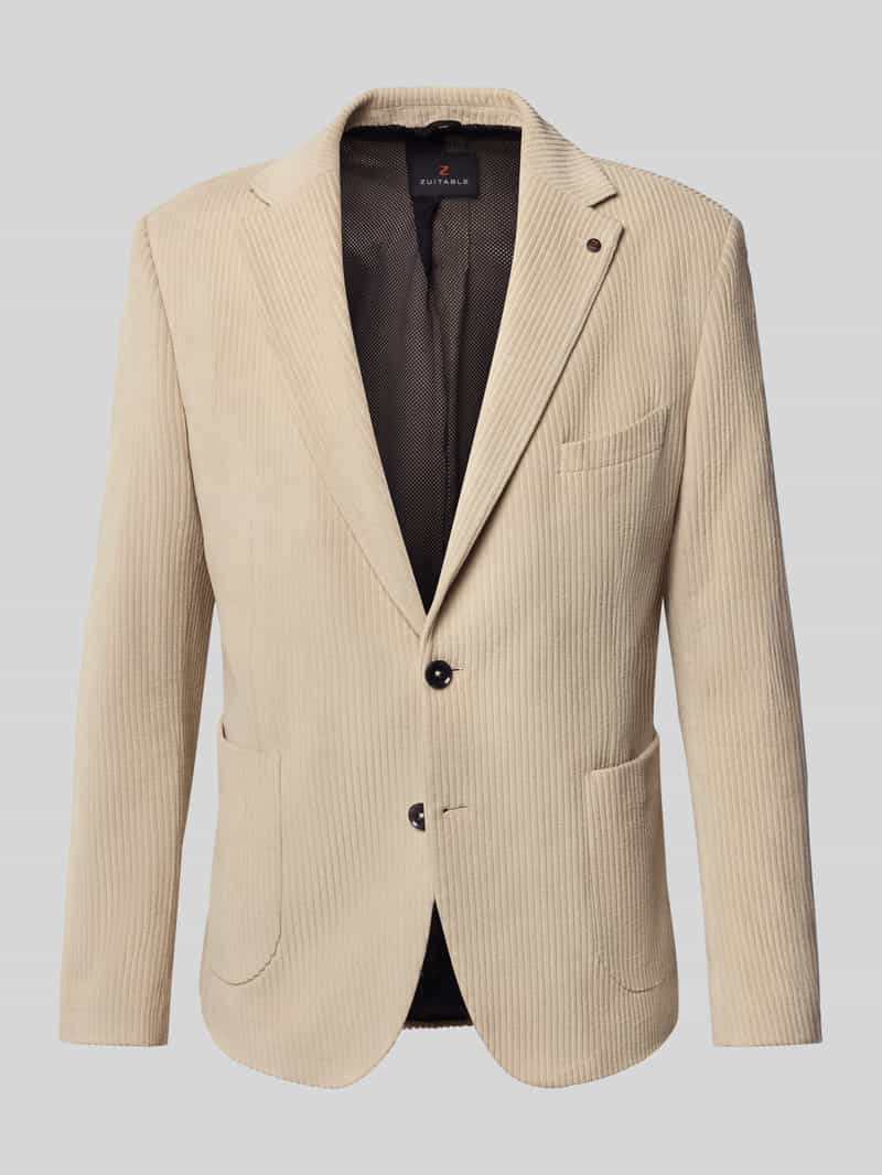 Zuitable Slim fit 2-knoops colbert van corduroy met reverskraag