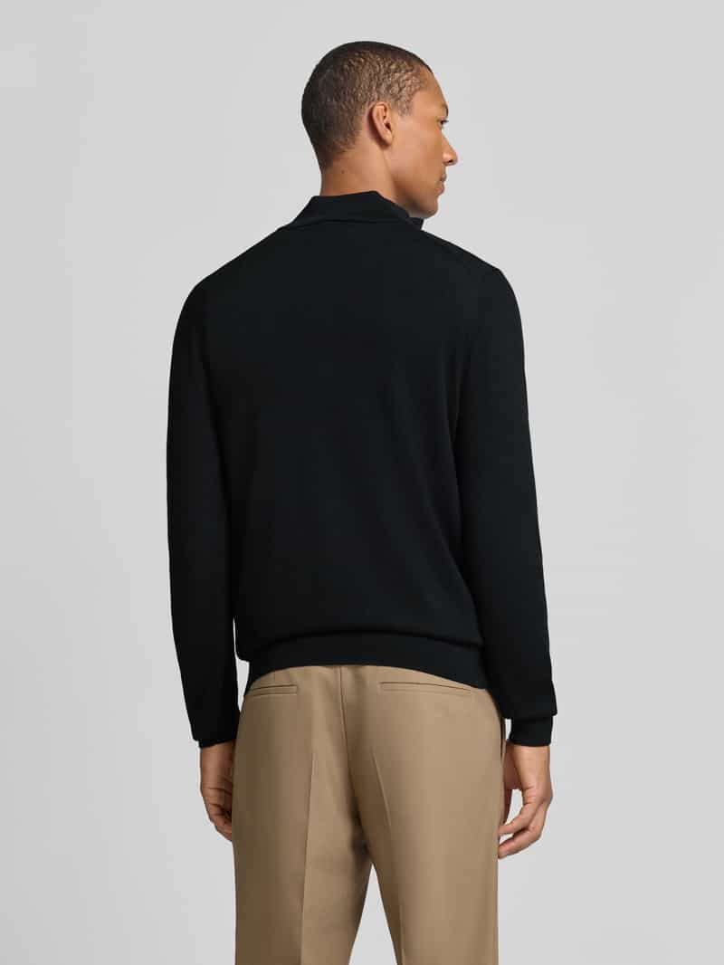 Profuomo wollen regular fit gebreide trui - zwart, foto 3