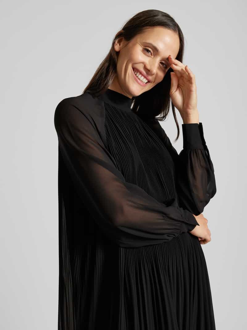 Jake*s Collection Knielange jurk met plissévouwen