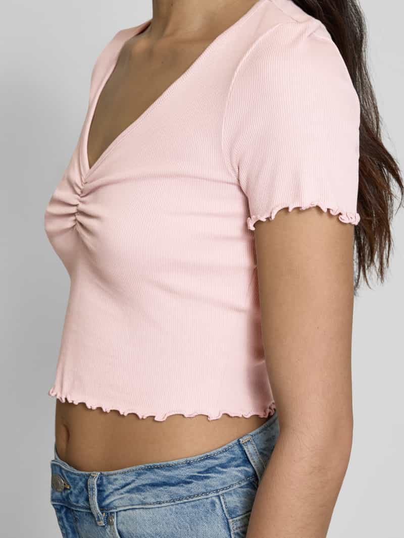 Only Regular fit korte top van een mix van katoen en elastaan model 'BETTY'