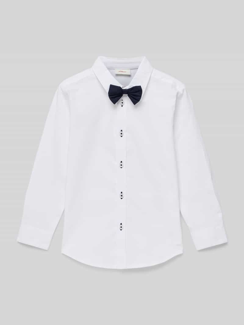 s.Oliver RED LABEL Regular fit overhemd van popeline met afneembare sierstrik