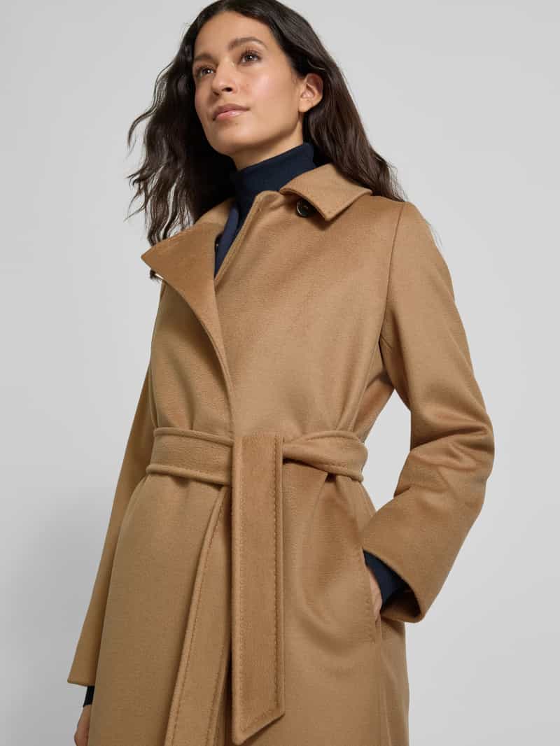 Max Mara Studio Regular fit lange jas van zuivere scheerwol model 'BCOLLAG'