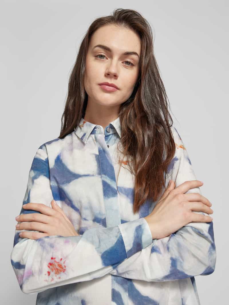 0039 italy Knielange overhemdjurk met strook model 'Gracia'