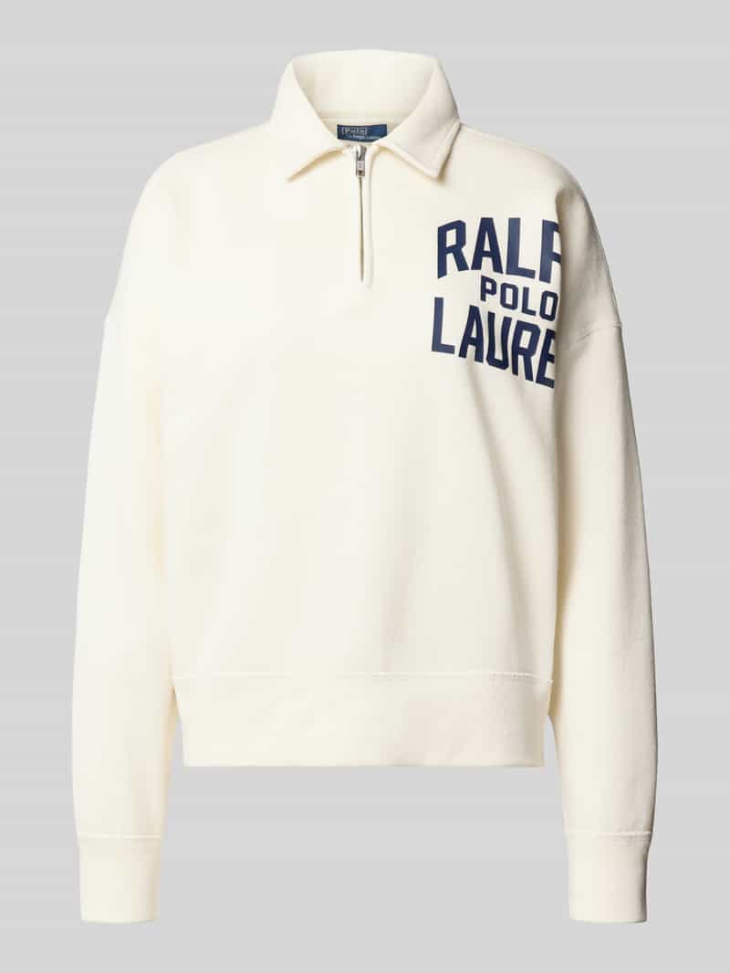 Polo Ralph Lauren Sweatshirt met labelprint en ritssluiting