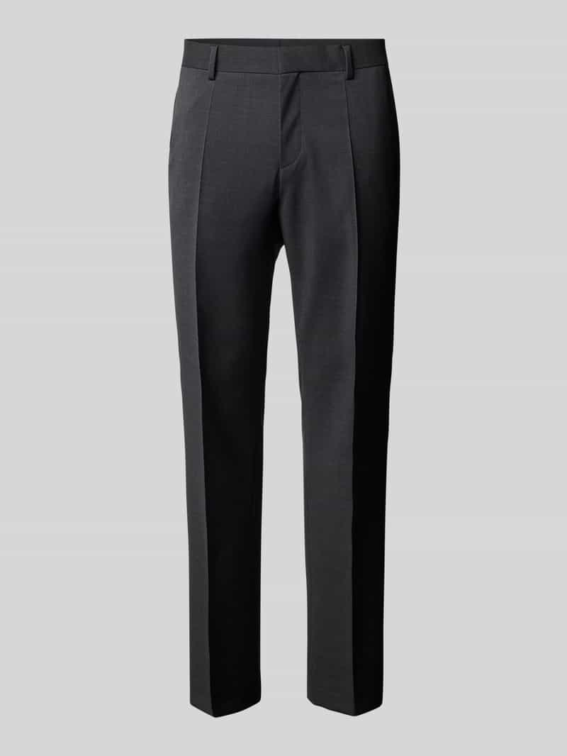 Boss Regular fit pantalon met persplooien, model 'Genius'