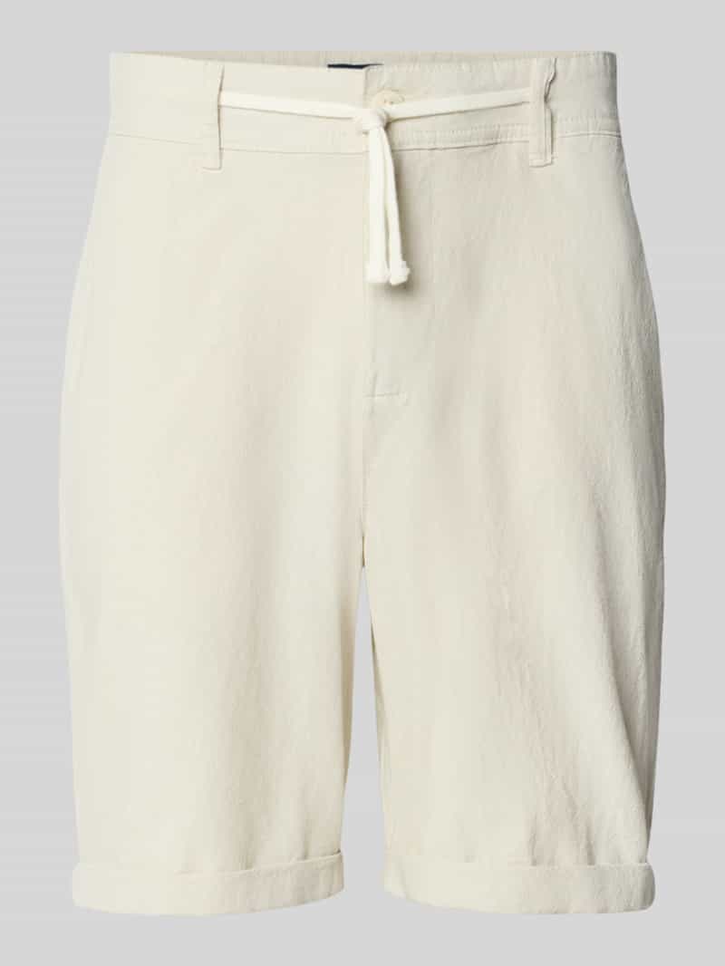 MCNEAL Regular fit korte linnen broek met tunnelkoord