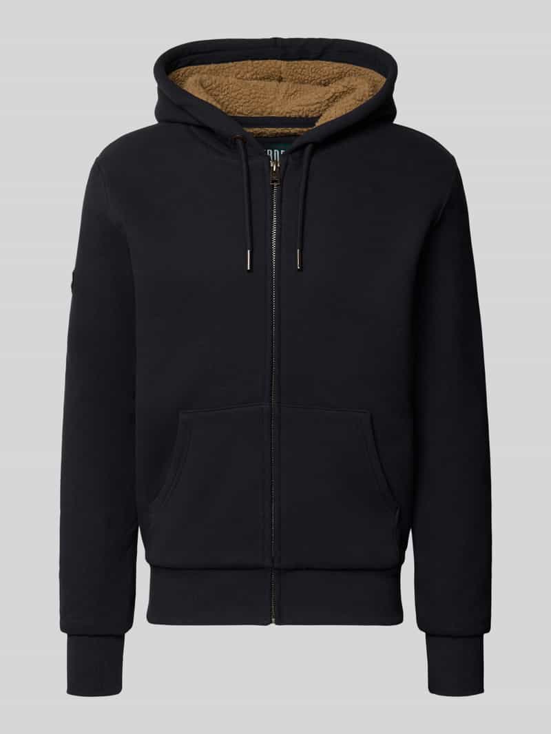 regular fit sweatvest met gedeelde kangoeroezak model 'Borg'
