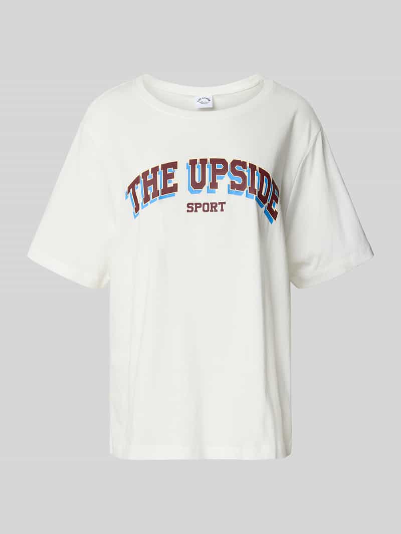The Upside T-shirt met labelprint en ronde hals