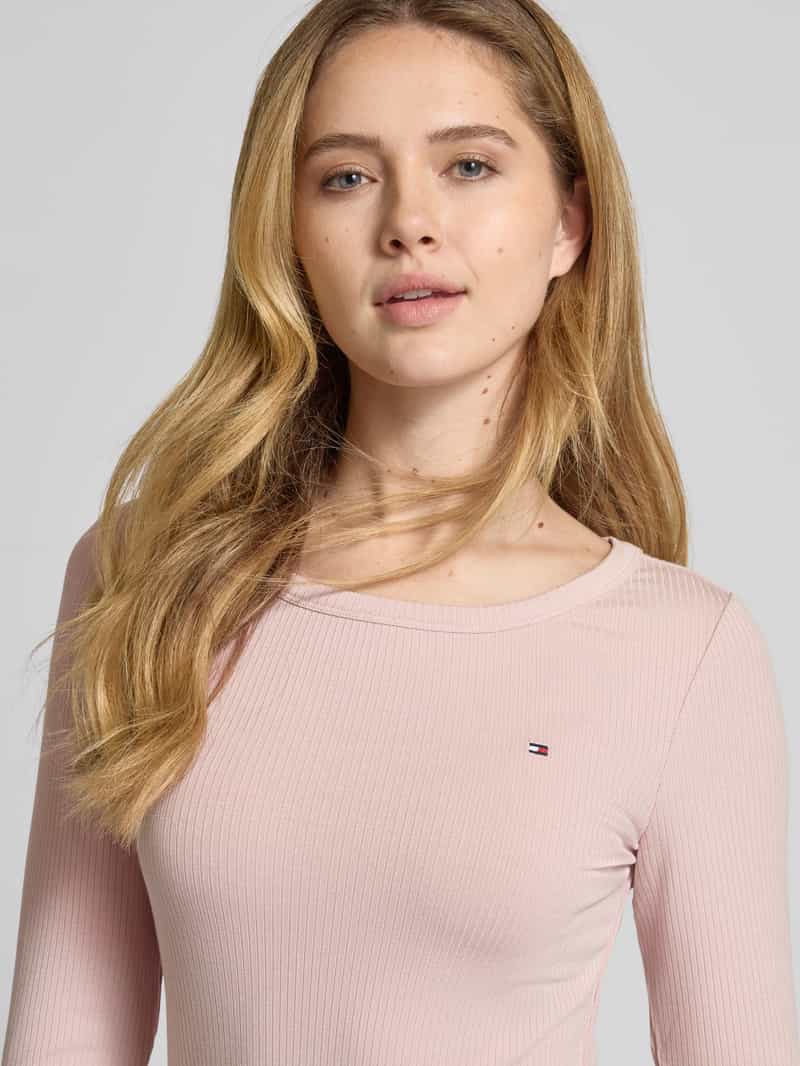 Tommy Hilfiger T-shirt van viscosemix met ronde hals