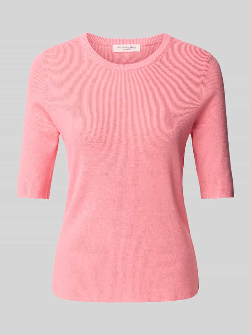 Christian Berg Woman Gebreide pullover met geribde ronde hals