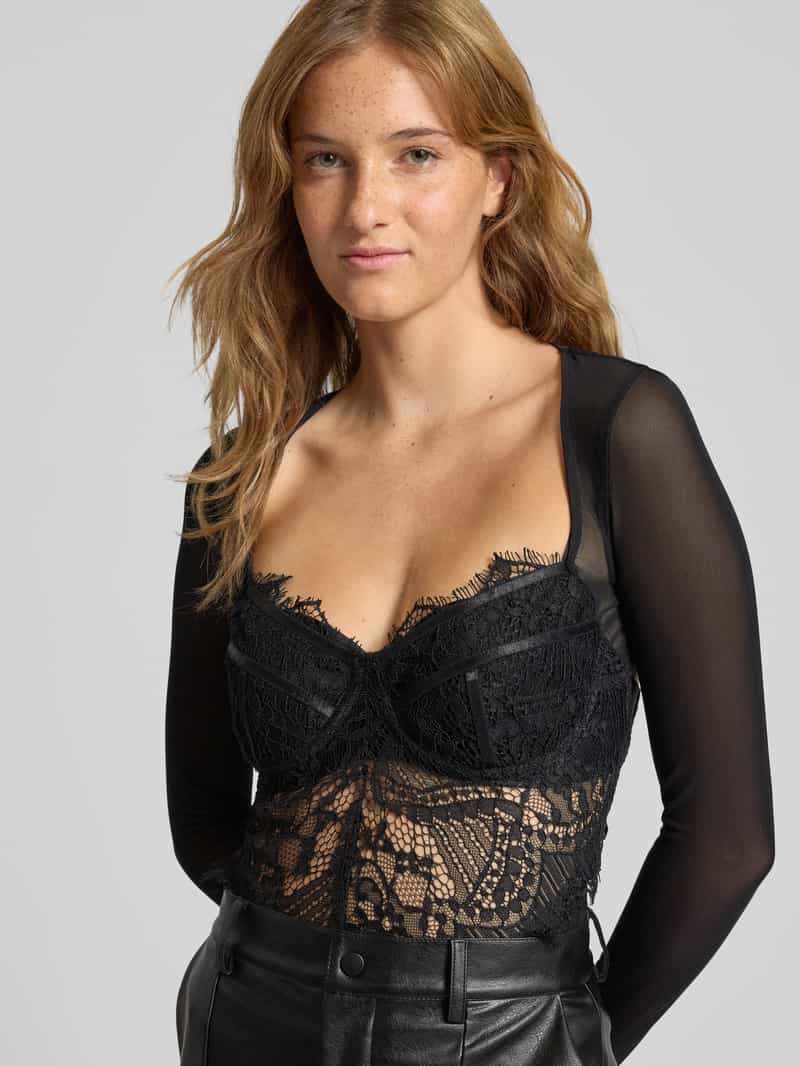 bardot Body van viscosemix met kant