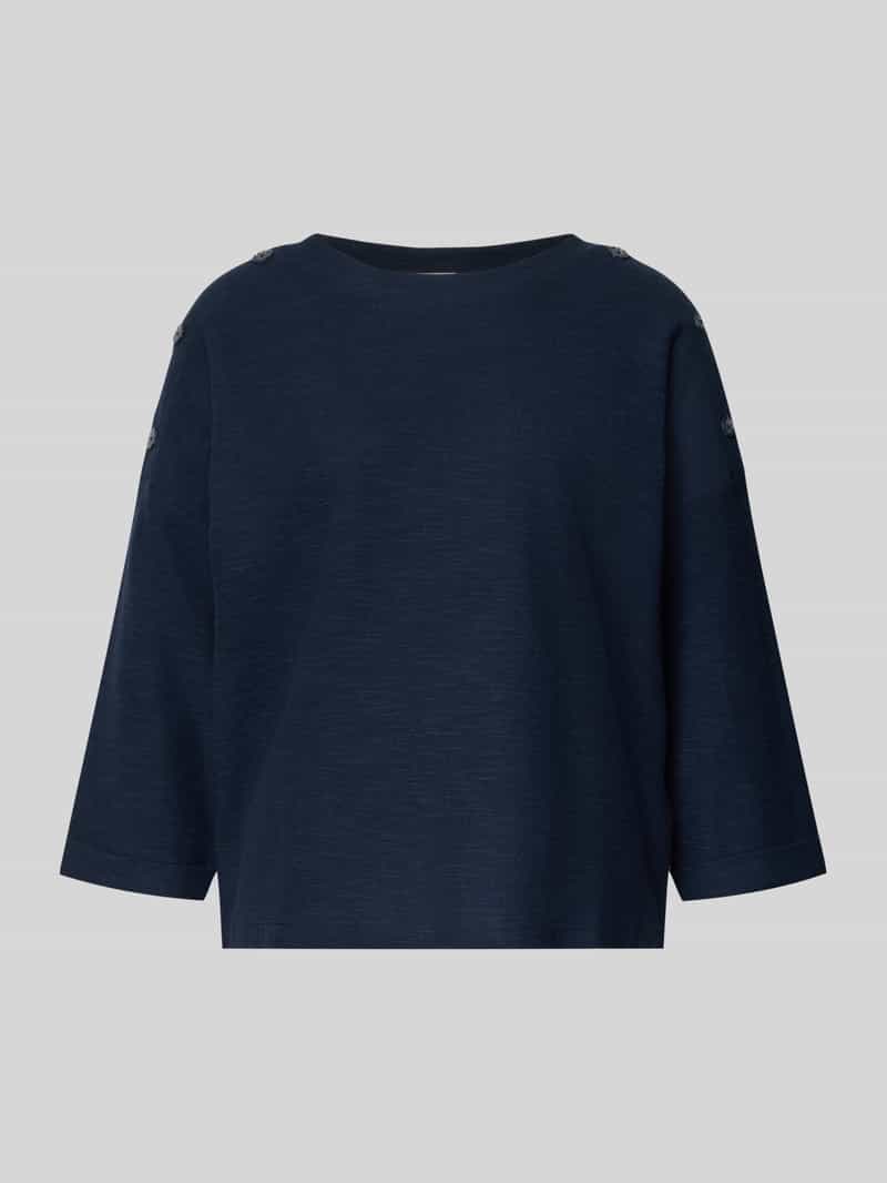 Tom Tailor Loose Fit 3/4-Shirt aus Baumwoll-Mix mit Modal-Anteil in Marine, Größe L 2015335L