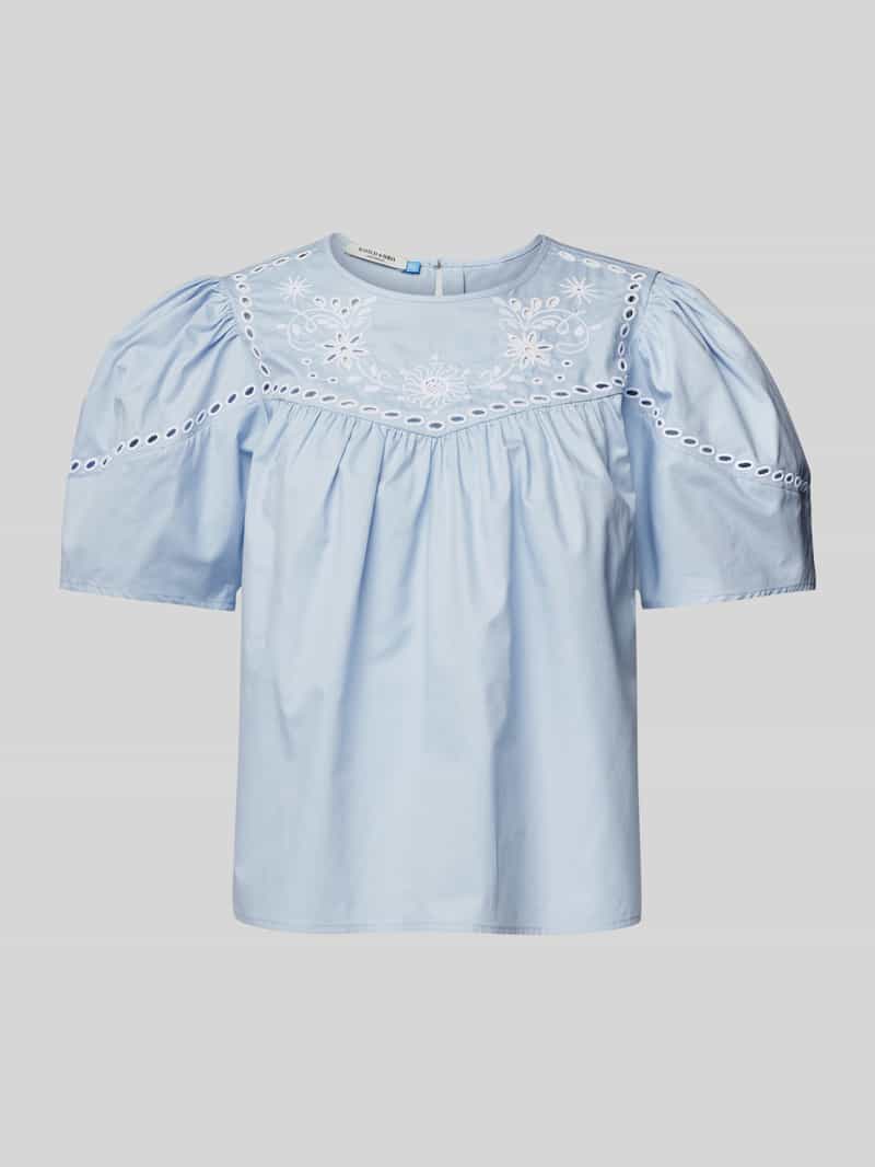 Scotch & Soda Regular fit blouse met broderie anglaise
