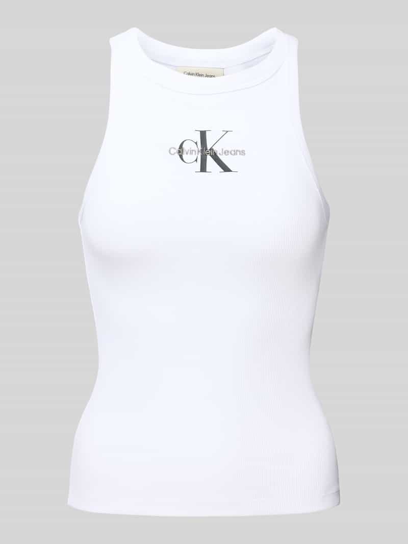Calvin Klein Jeans Tanktop met labelstitching en ronde hals