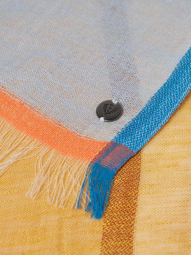 Fraas Linnen sjaal met franjes