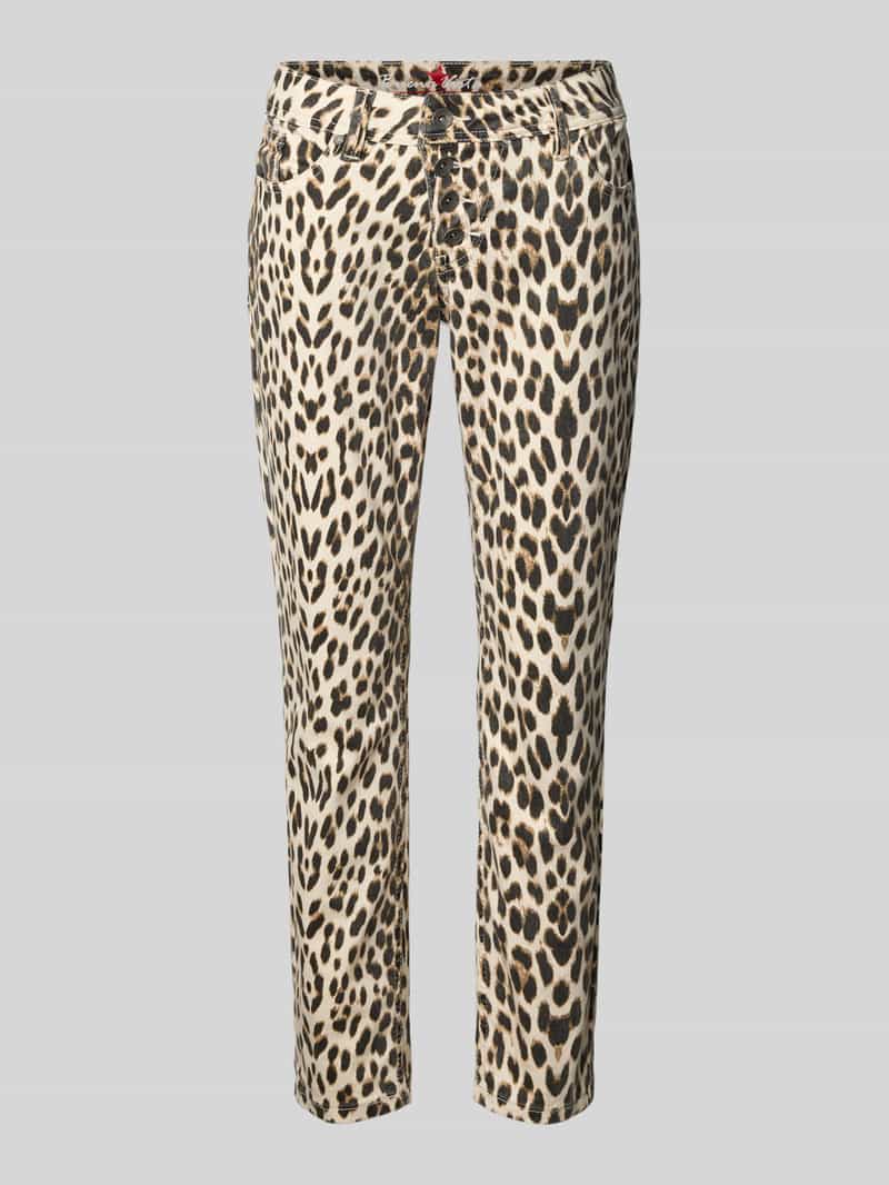 Buena Vista Slim fit broek met verkort model