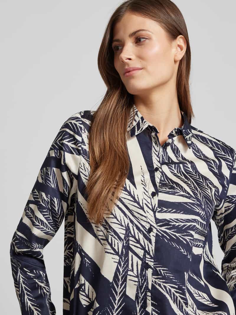 milano italy Regular fit blouse met doorknoopsluiting