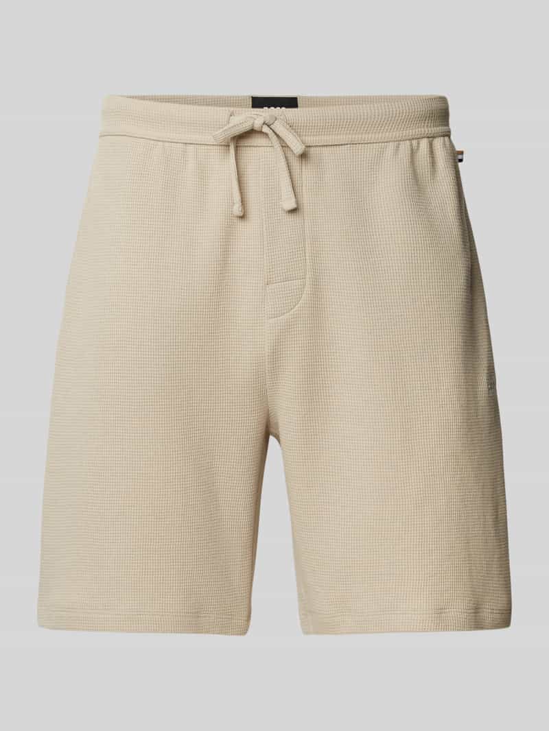 Boss Korte regular fit broek met structuurmotief