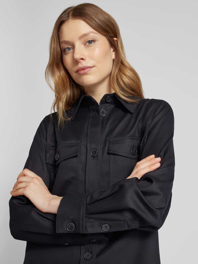 Marc O'Polo Boxy fit overshirt van een mix van biologisch katoen en lyocell