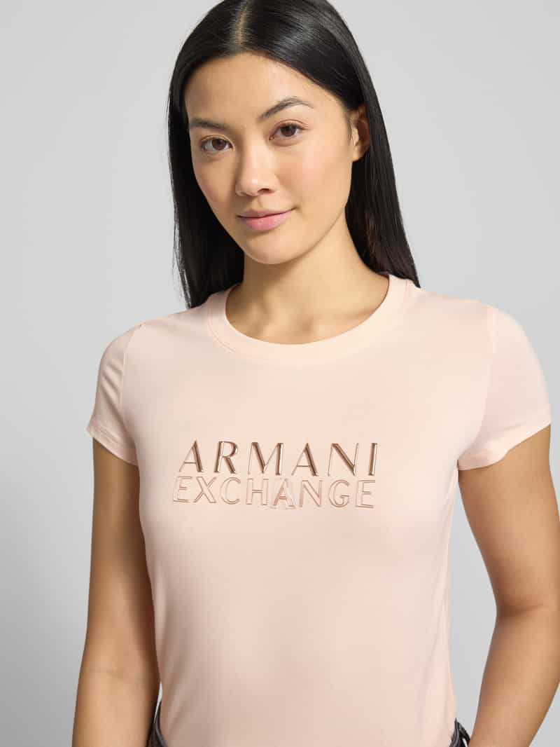 Armani Exchange T-shirt met labeldetail