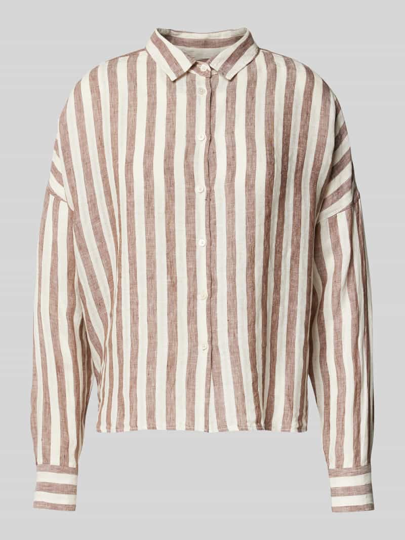 Regular fit overhemdblouse van linnen met extra brede schouders